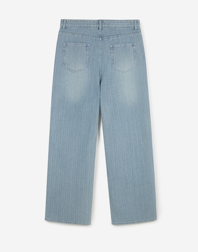 티엔지티 Textured Wide-Leg Denim Pants (Washed Blue) 블루 상세