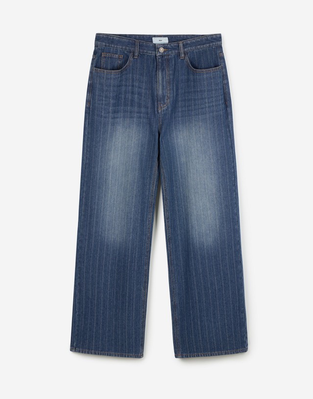 티엔지티 Textured Wide-Leg Denim Pants (Washed Indigo) 진한 블루 상세