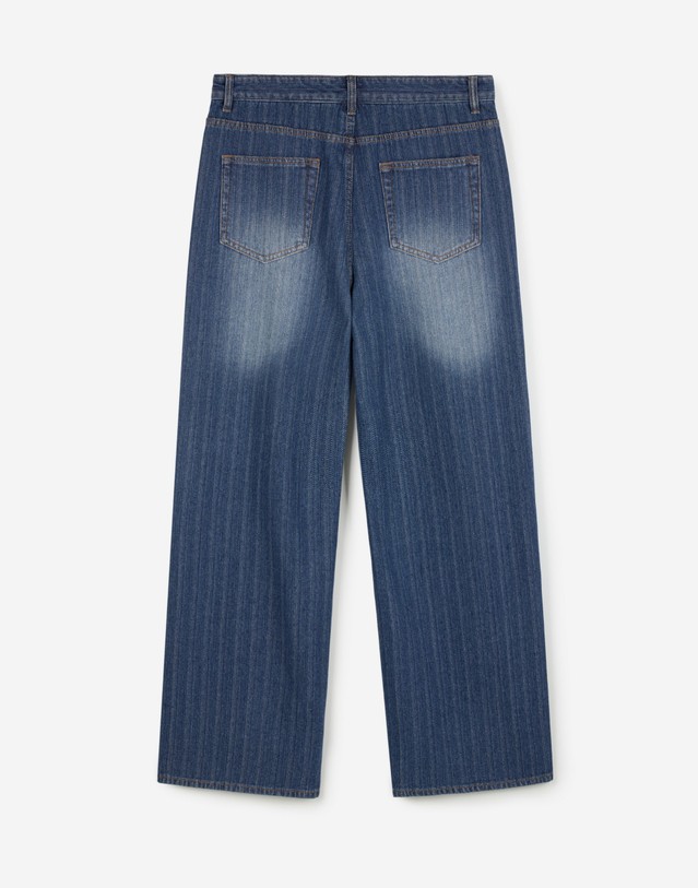 티엔지티 Textured Wide-Leg Denim Pants (Washed Indigo) 진한 블루 상세