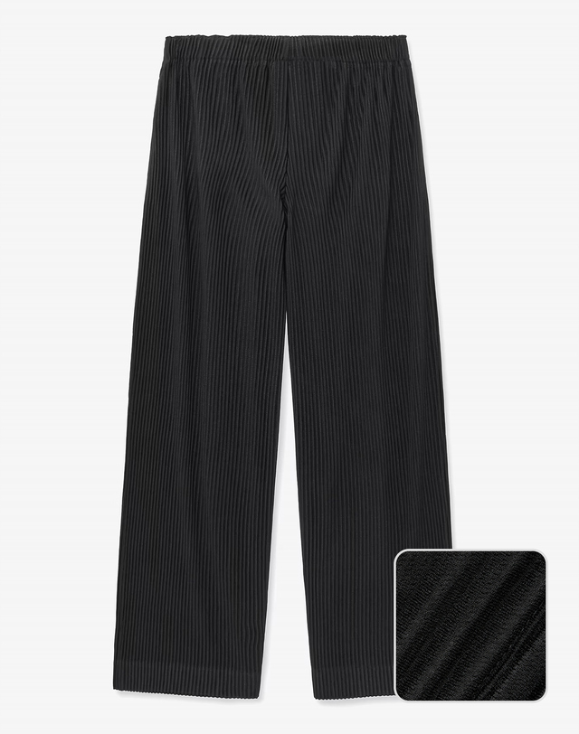 요요기 플리츠 바이 티엔지티 Yoyogi Pleats Wide-Leg Pants (Black) 블랙 상세