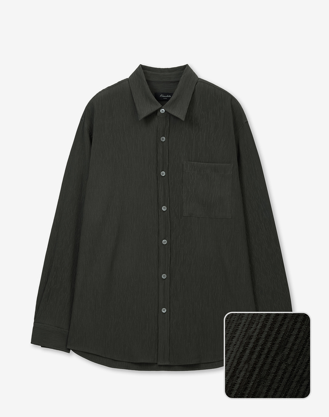 키노시타 바이 티엔지티 Kinoshita Seersucker Shirt (Khaki) 카키 착용컷