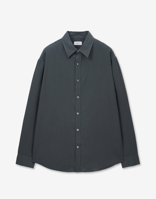 티엔지티 Comfort Linen Shirt (Dark Grey) 그레이 착용컷