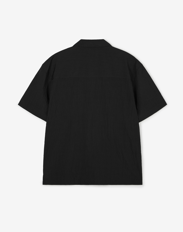 티엔지티 Wrinkled Open Collar Shirt (Black) 블랙 착용컷