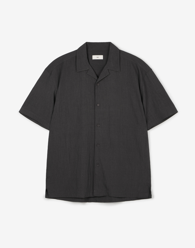 티엔지티 Wrinkled Open Collar Shirt (Greyish Khaki) 카키 착용컷