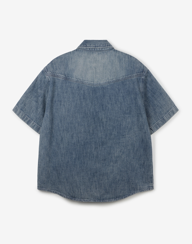 티엔지티 Summer Denim Shirt (Greyish Blue) 블루 착용컷