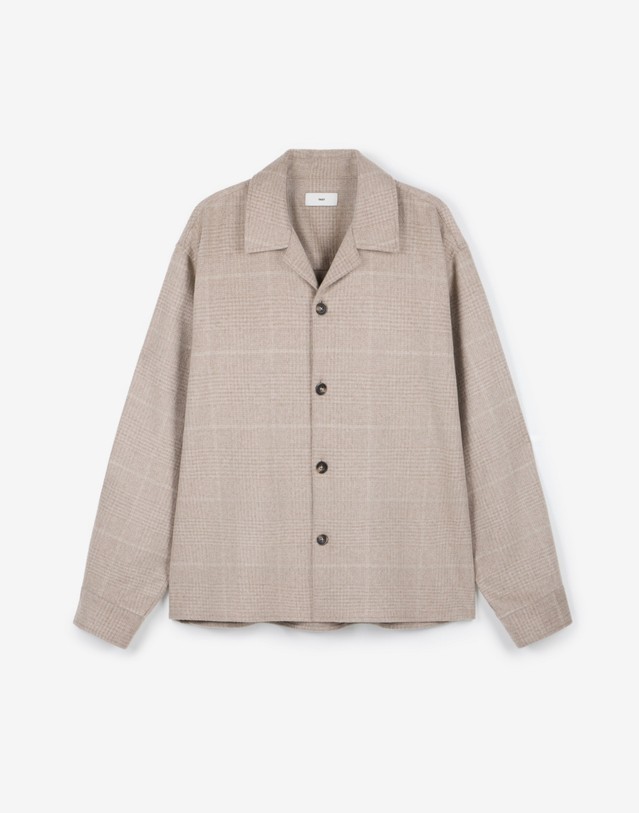 티엔지티 [PIACENZA] Pure Cashmere Open-Collar Overshirt (Beige) 베이지 상세