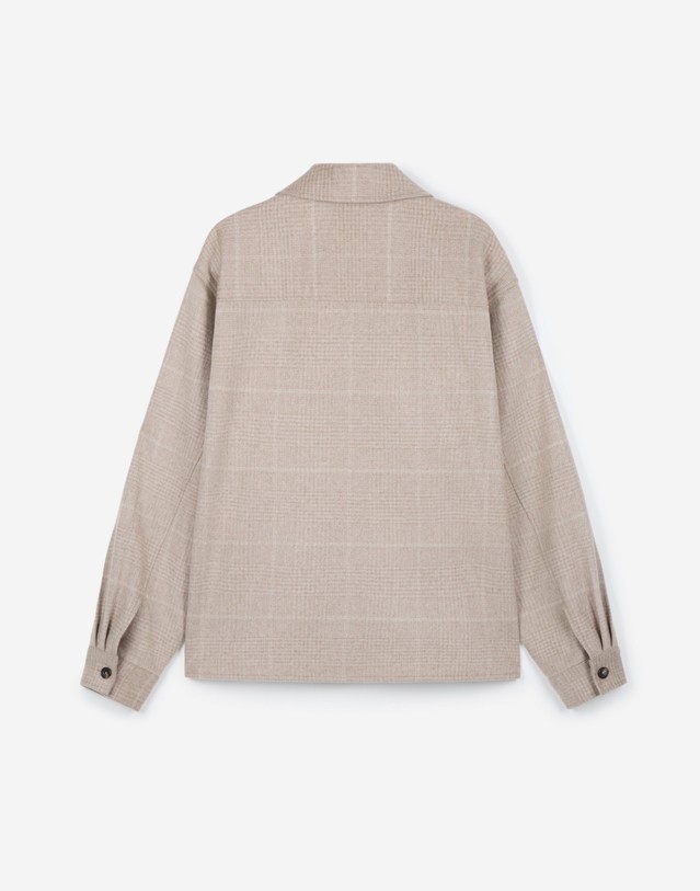 티엔지티 [PIACENZA] Pure Cashmere Open-Collar Overshirt (Beige) 베이지 상세