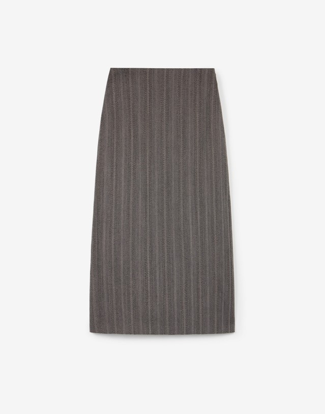 티엔지티 Wool Herringbone Maxi Skirt (Grey) 그레이 상세