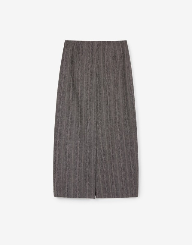 티엔지티 Wool Herringbone Maxi Skirt (Grey) 그레이 상세