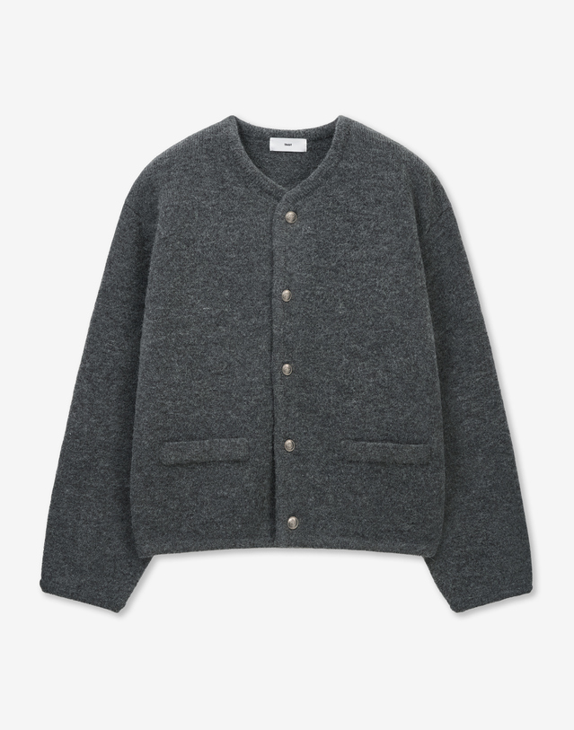 티엔지티 Oversized Mohair Cardigan (Grey) 그레이 착용컷