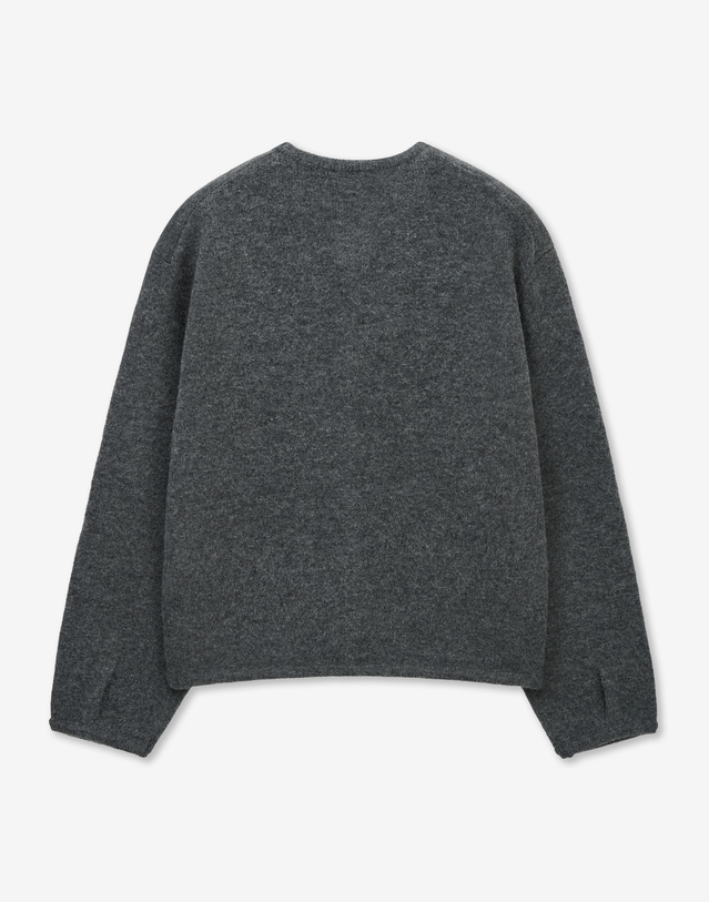 티엔지티 Oversized Mohair Cardigan (Grey) 그레이 착용컷