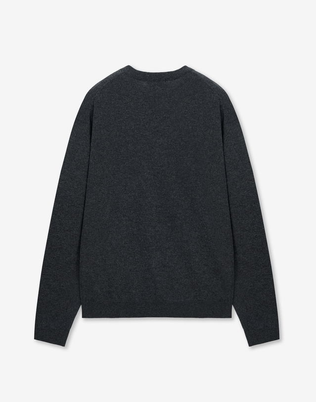 티엔지티 Layered V-Neck Knit Top (Dark Grey) 그레이 착용컷