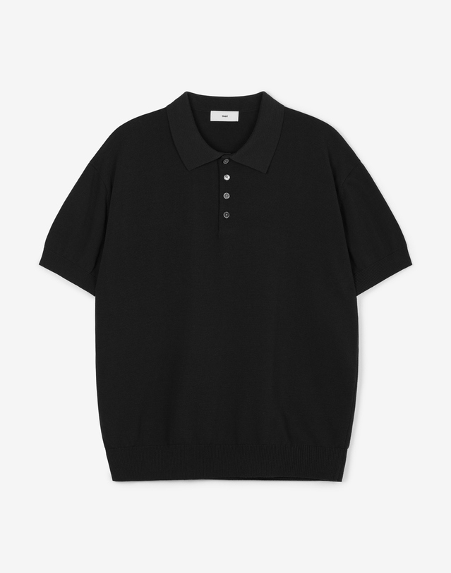 티엔지티 Hard Twist Washable Polo Knit (Black) 블랙 착용컷