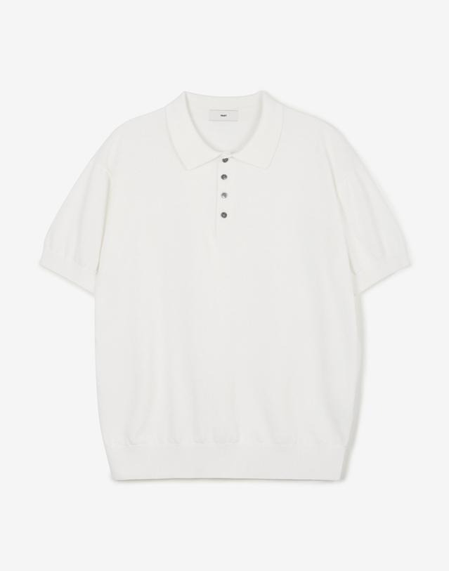 티엔지티 Hard Twist Washable Polo Knit (White) 흰색 착용컷
