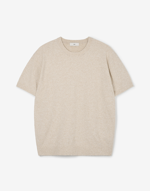 티엔지티 Terry Crewneck Knit (Melange Beige) 베이지 착용컷