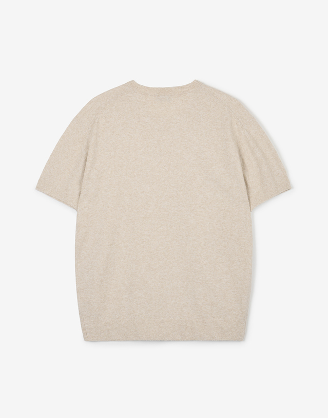 티엔지티 Terry Crewneck Knit (Melange Beige) 베이지 착용컷