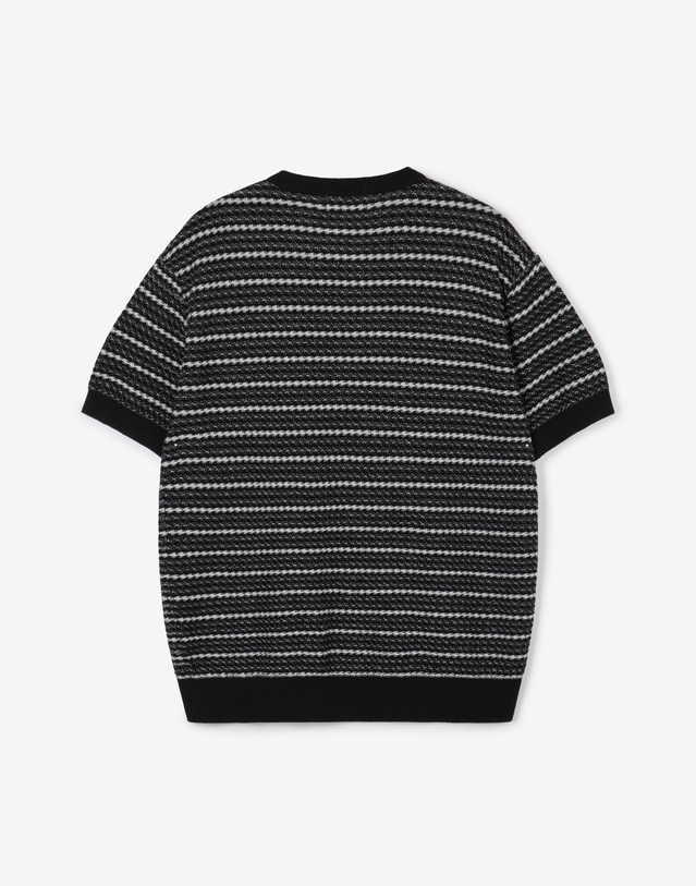 티엔지티 Textured Henley Knit Top (Black) 블랙 착용컷