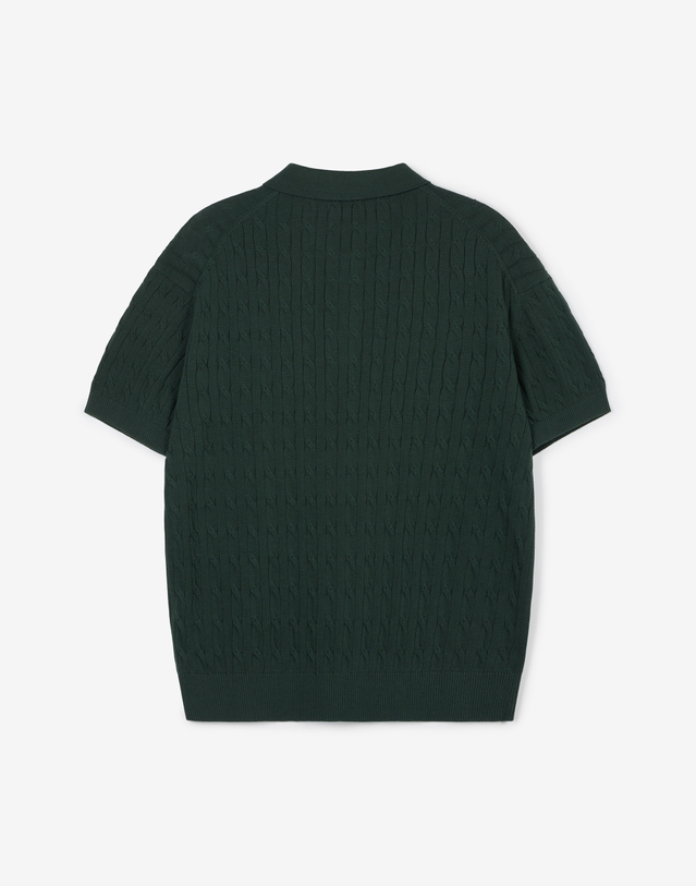 티엔지티 Cable Polo Washable Knit (Green) 초록 착용컷