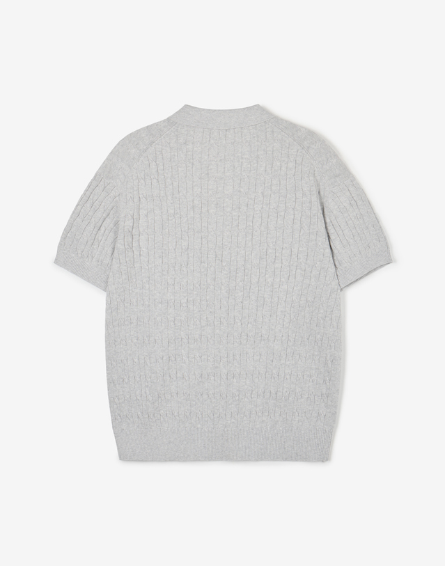 티엔지티 Cable Polo Washable Knit (Melange Grey) 그레이 착용컷