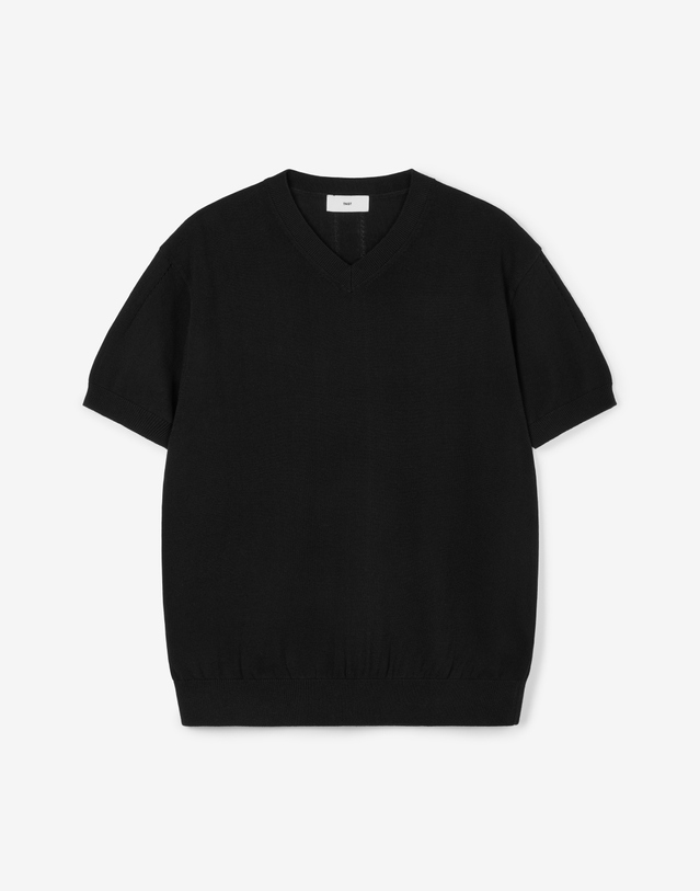 티엔지티 V-Neck Knit (Black) 블랙 착용컷