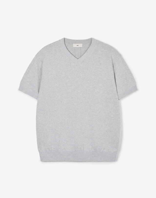 티엔지티 V-Neck Knit (Melange Grey) 그레이 착용컷