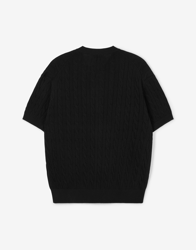 티엔지티 Cable Knit Cardigan (Black) 블랙 착용컷