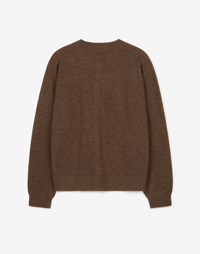 티엔지티 Alpaca Crew Neck Cardigan (Brown) 브라운 착용컷