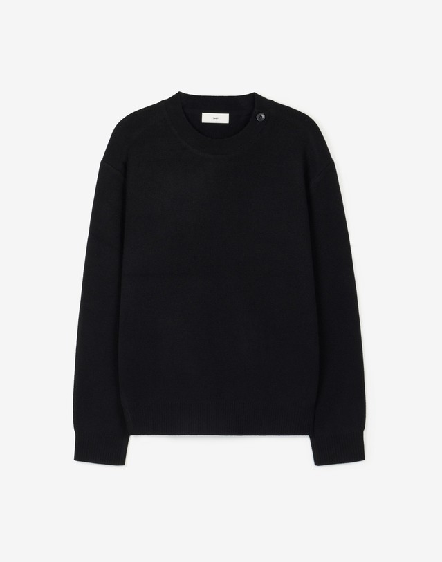 티엔지티 Button-Detail Knit (Black) 블랙 상세