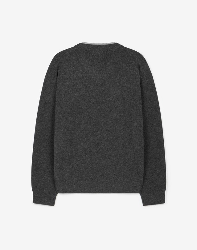 티엔지티 Layered V-Neck Knit (Grey) 그레이 착용컷
