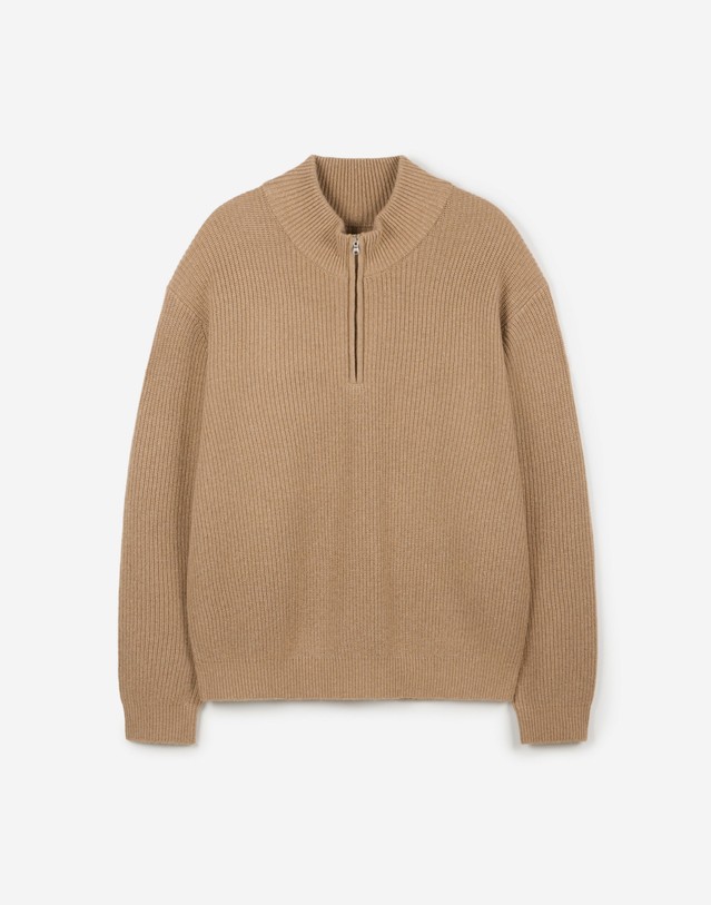 티엔지티 Cashmere Blend Half-Zip Knit (Beige) 베이지 상세