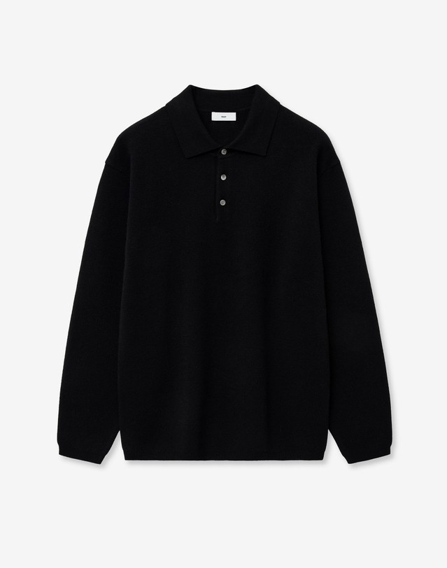 티엔지티 Cashmere-Blend Essential Polo Knit (Black) 블랙 상세
