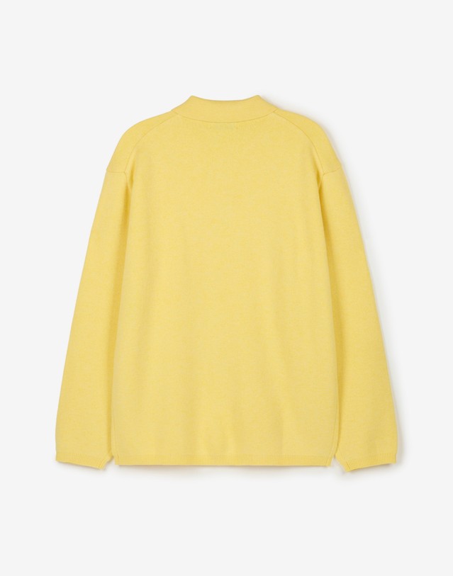 티엔지티 Cashmere-Blend Essential Polo Knit (Lemon) 노랑 착용컷