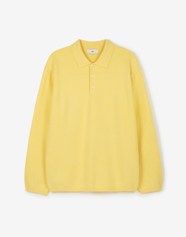 티엔지티 Cashmere-Blend Essential Polo Knit (Lemon) 노랑 상세