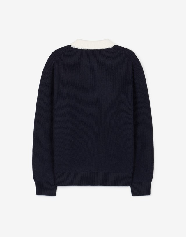 티엔지티 Cashmere-Blend Oversized Rugby Polo Knit (Midnight Black) 블랙 착용컷