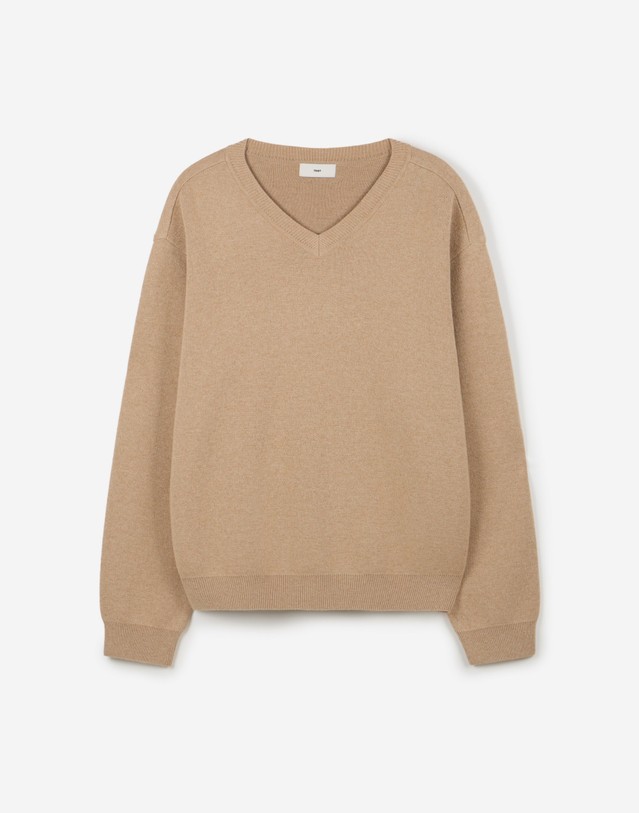 티엔지티 Cashmere Blend V-Neck Knit (Beige) 베이지 상세