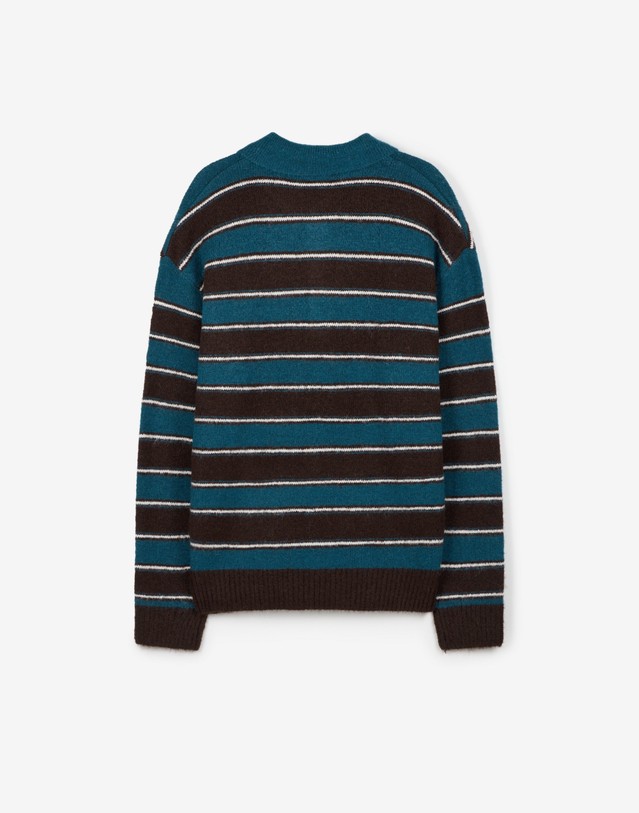 티엔지티 Mohair Multi-Stripe Polo Knit (Blue) 블루 상세