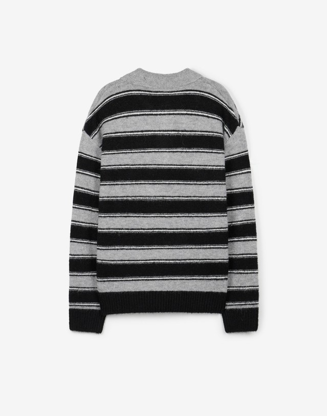 티엔지티 Mohair Multi-Stripe Polo Knit (Black) 블랙 상세