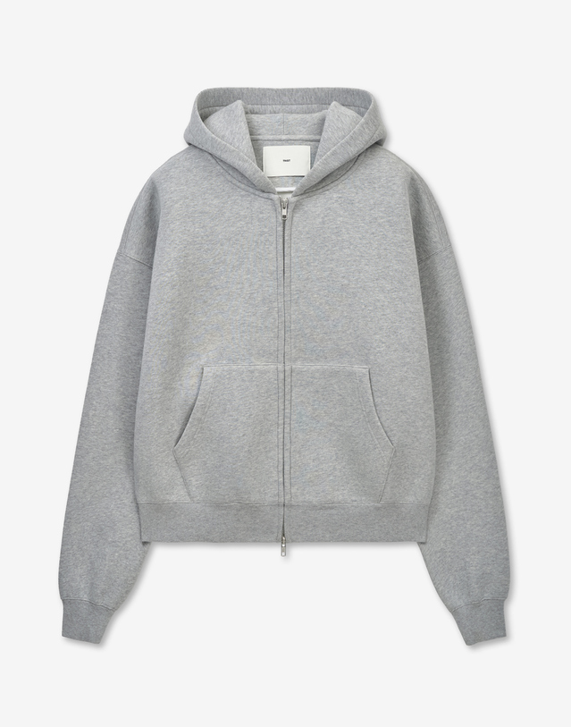 티엔지티 Sculpted Oversize Hoodie Zip-Up (Melange Grey) 그레이 착용컷