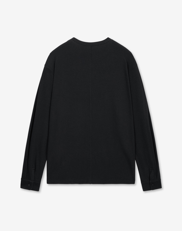 티엔지티 Wool Blend Jersey Long Sleeve Top (Black) 블랙 착용컷