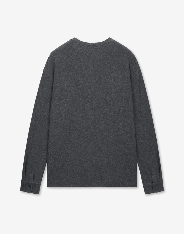 티엔지티 Wool Blend Jersey Long Sleeve Top (Dark Grey) 차콜 그레이 착용컷