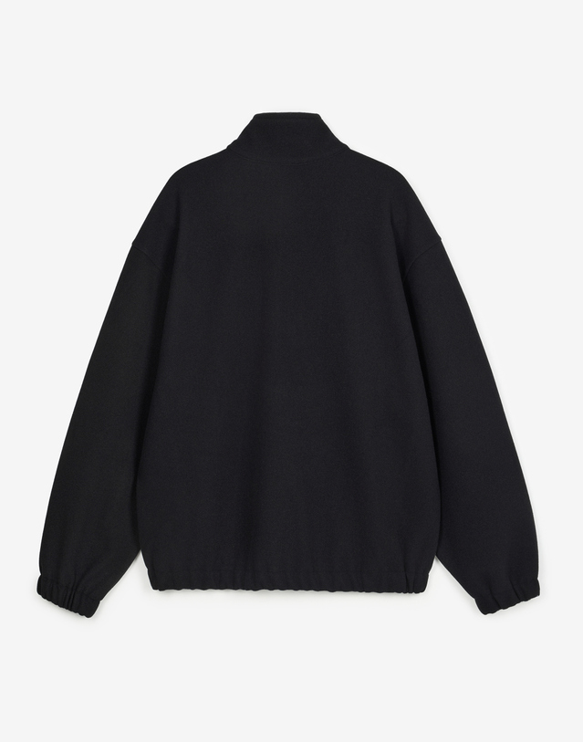 티엔지티 Oversized Fleece Quarter Zip (Black) 블랙 착용컷