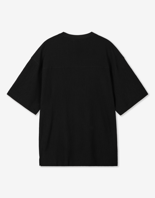 키노시타 바이 티엔지티 Kinoshita Seersucker Tee (Black) 블랙 착용컷