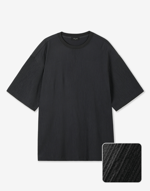 키노시타 바이 티엔지티 Kinoshita Seersucker Tee (Grey) 그레이 착용컷