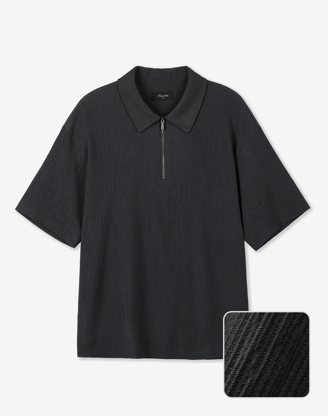 키노시타 바이 티엔지티 Kinoshita Seersucker Quarter Zip (Grey) 그레이 착용컷