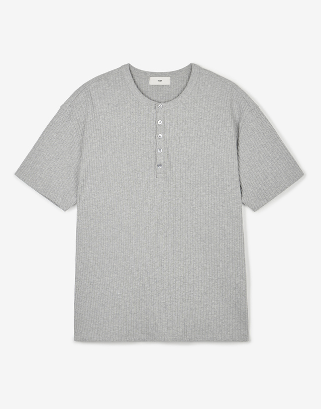 티엔지티 Henley Tee (Melange Grey) 그레이 착용컷