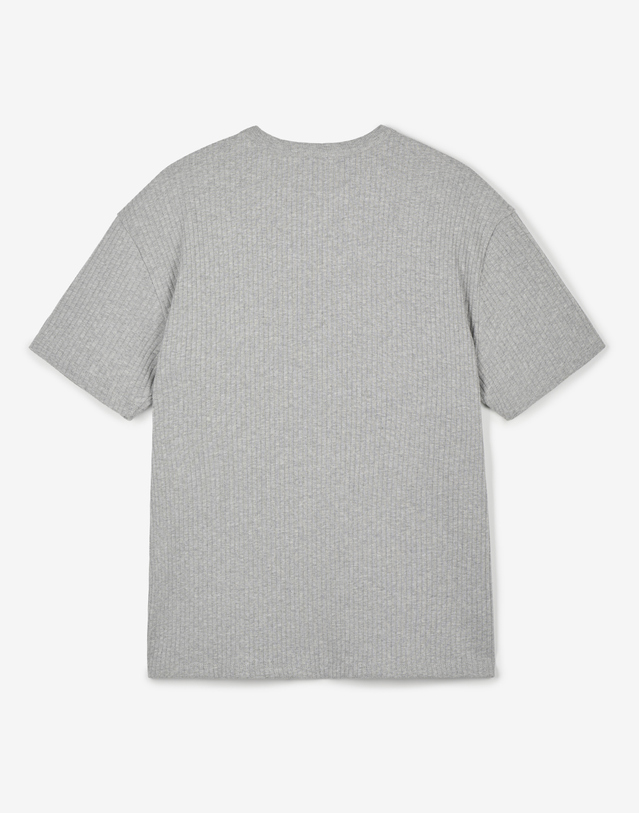 티엔지티 Henley Tee (Melange Grey) 그레이 착용컷