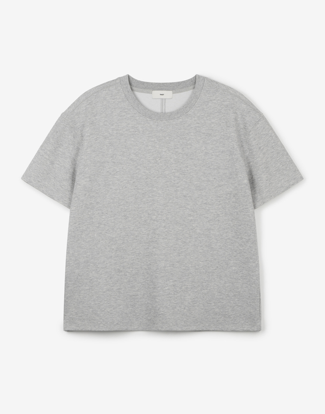 티엔지티 Essential Cropped Tee (Melange Grey) 그레이 착용컷