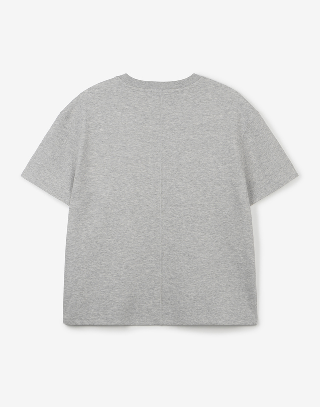 티엔지티 Essential Cropped Tee (Melange Grey) 그레이 착용컷