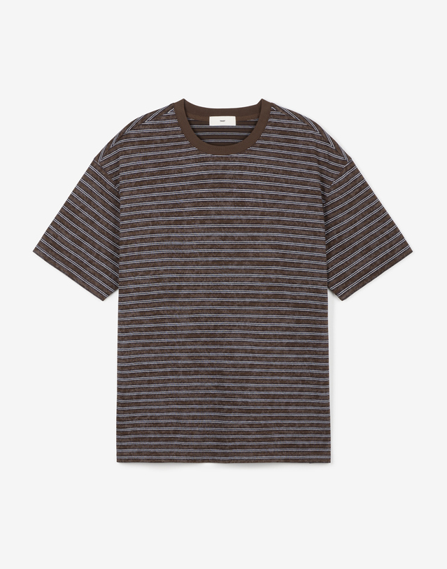 티엔지티 Vintage Striped Tee (Brown) 브라운 착용컷