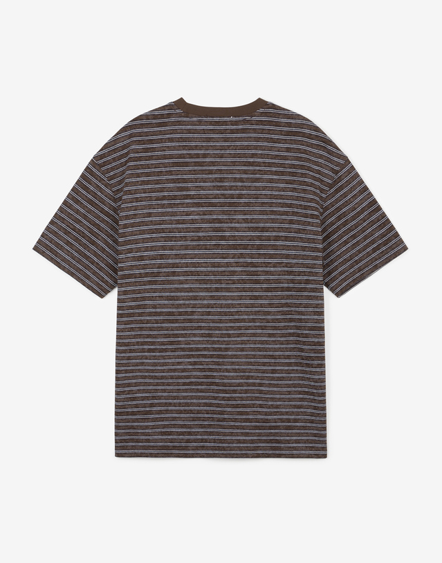 티엔지티 Vintage Striped Tee (Brown) 브라운 착용컷